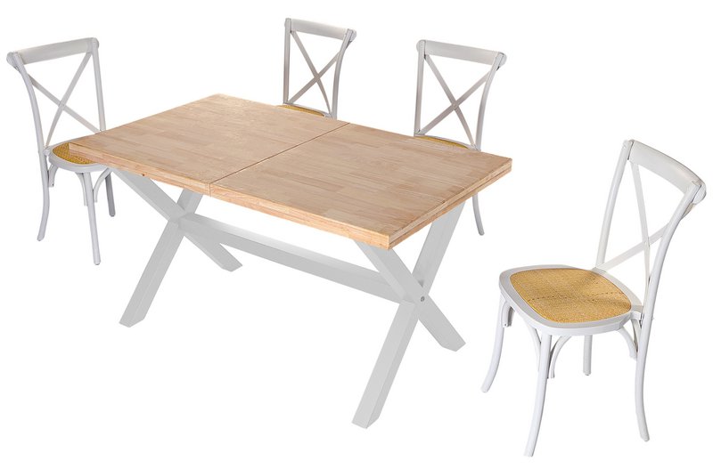TAVOLO DA PRANZO ALLUNGABILE X-LOFT 140 - 180 - 220 x 90 CM ROVERE NORDISH / BIANCO. OK1374 (8472)