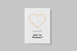 Postcard "You and me? And some fries?" / Fries, fries rain, fries menu, fries Friday, fries lovers, fries, fries, love