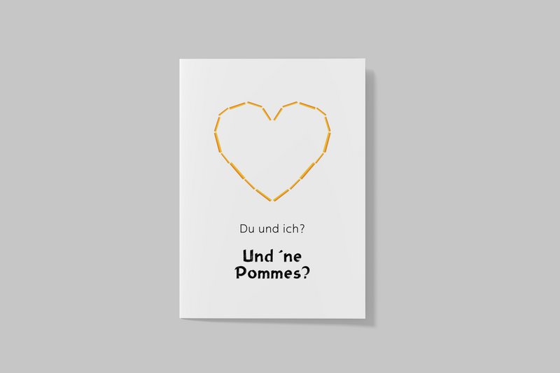 Postcard "You and me? And some fries?" / Fries, fries rain, fries menu, fries Friday, fries lovers, fries, fries, love