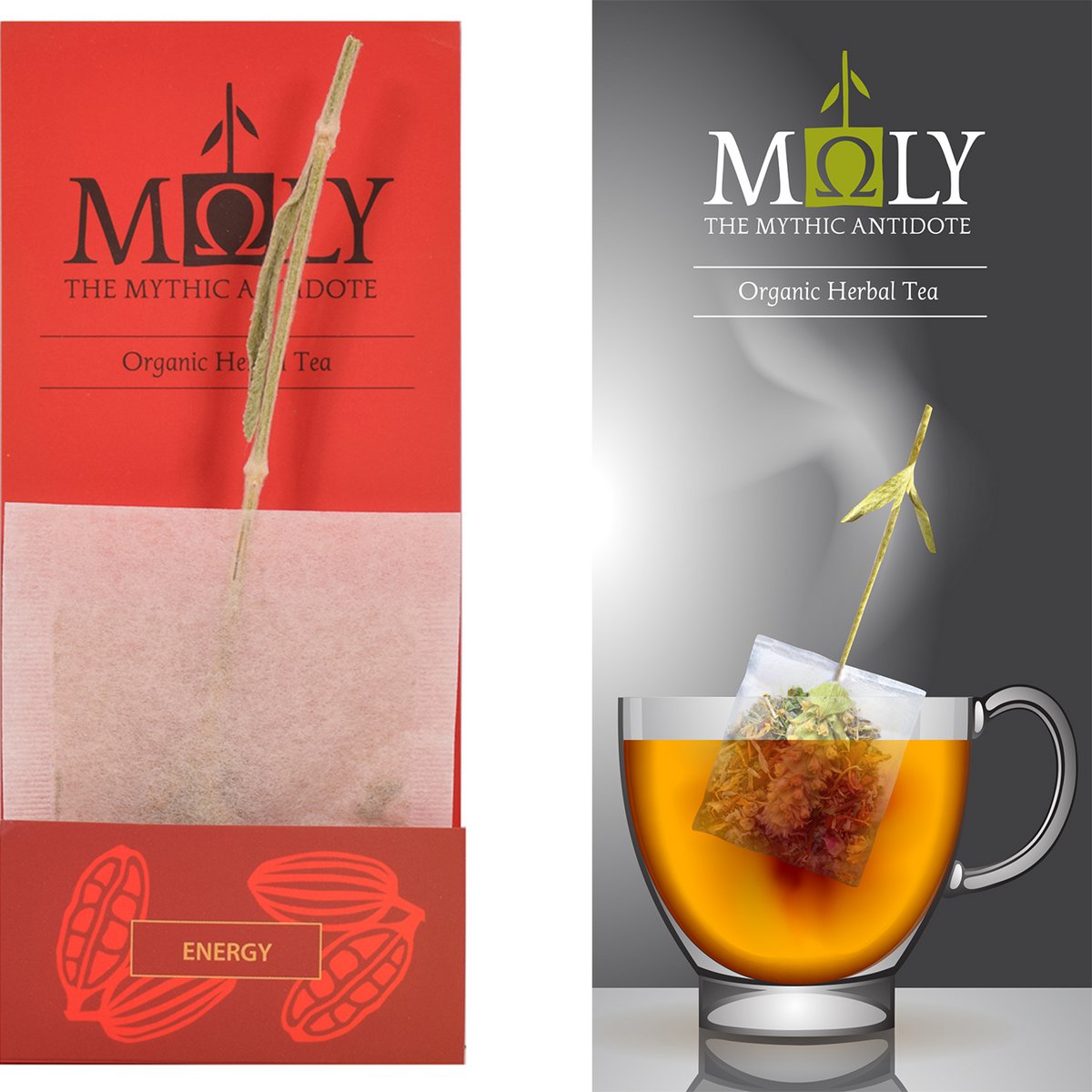 MΩLY "Energy" – Té de hierbas HoReCa con tallo de hierbas naturales