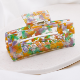 Spinka do włosów zielona posypka - pazur do włosów Rainbow Cellulose Acetate XL