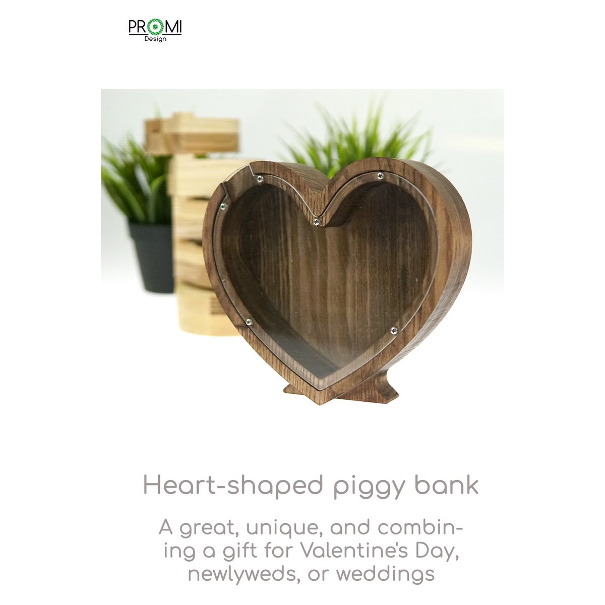 Sparschwein, Holz Sparschwein Herz