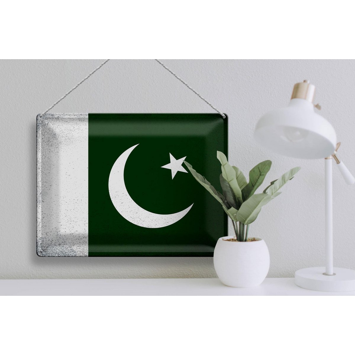 Tin Sign Flag Pakistan 40x30cm Flag Pakistan Vintage