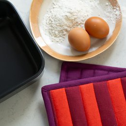 Potholders Set Vivid Red Orange - set of 2