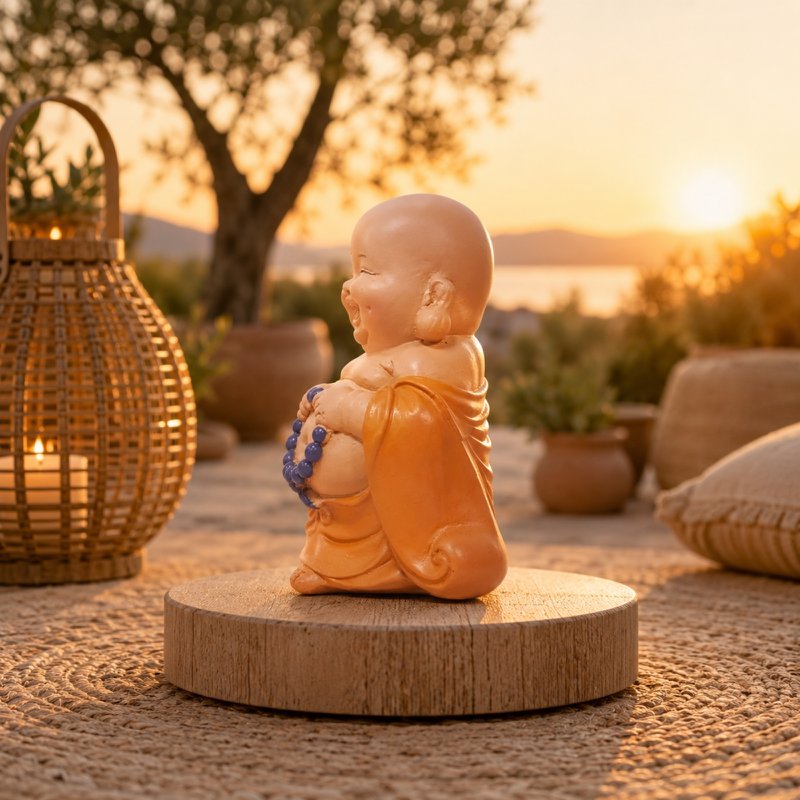 Laughing Buddha Statuette – Good Luck Charm – Zen and Feng Shui Decoration – To Create a Relaxing and Spiritual Atmosphere – Gift Idea