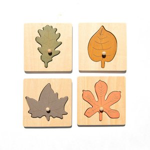 Wooden leaves puzzle - 4 pieces
