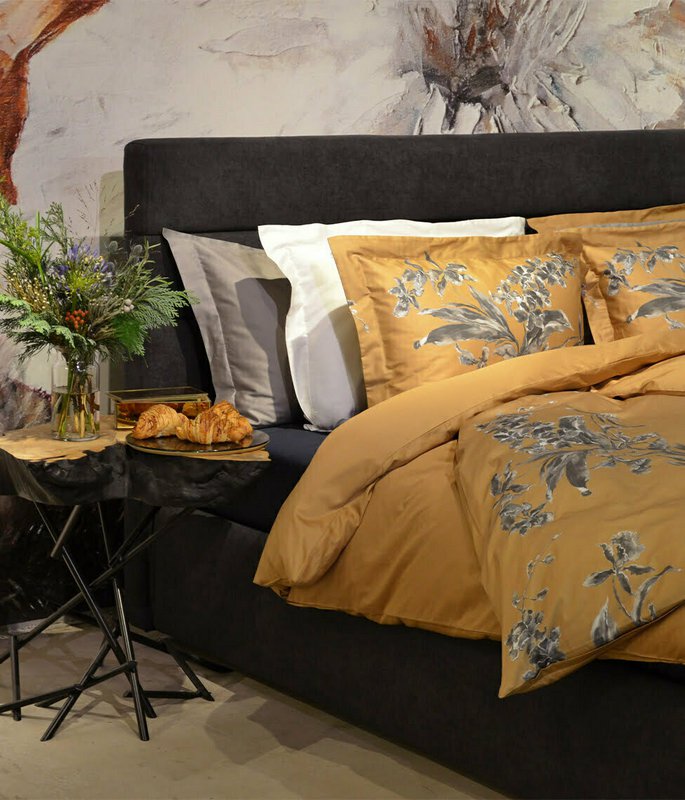 Sateen bed linen set Orchids Cinnamon