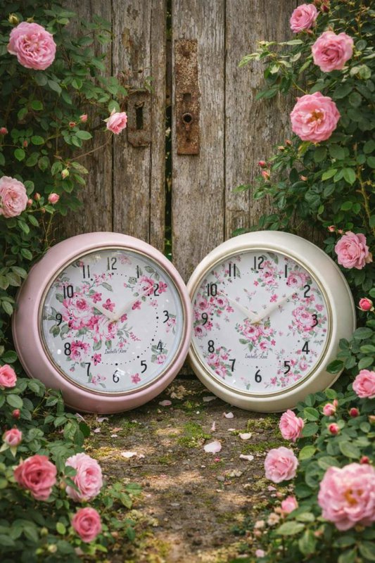 Metallwanduhr Bella Pink 23 cm Isabelle Rose