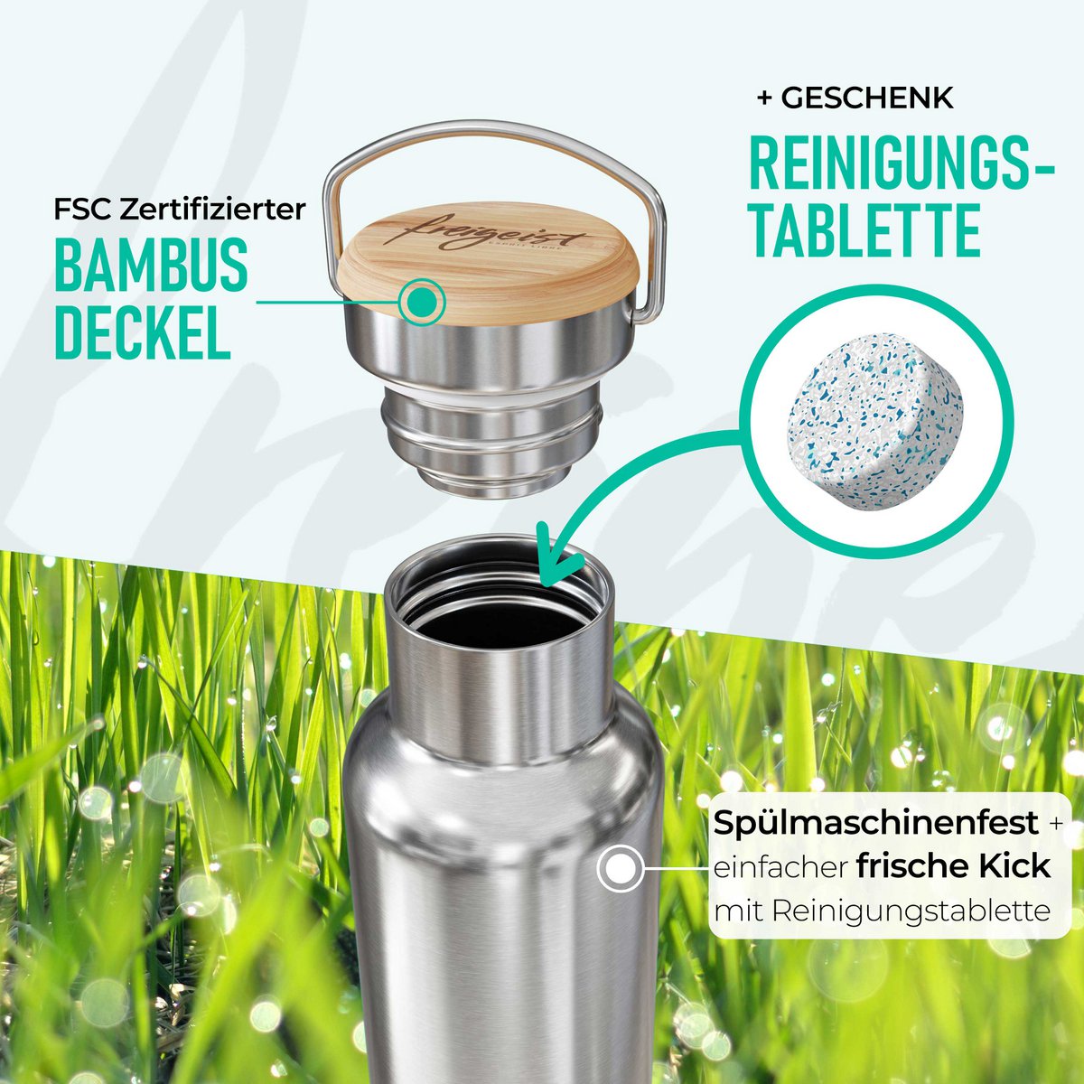 Thermosflasche aus Edelstahl | Trinkflasche, doppelwandig, vakuumisoliert | 750 ml