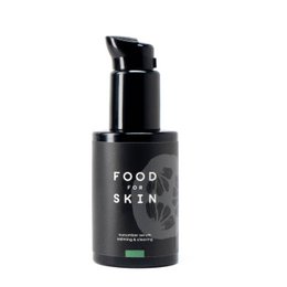 "Dark glass bottle cucumber serum, calming skincare, pump dispenser, minimalist design, natural ingredients"