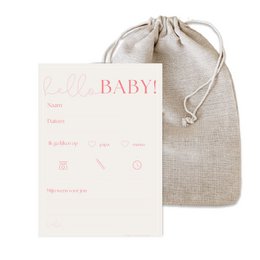 Babyshower -kort lige lyserøde 10 stk.