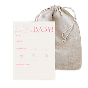 Babyshower kaarten recht roze 10 st.