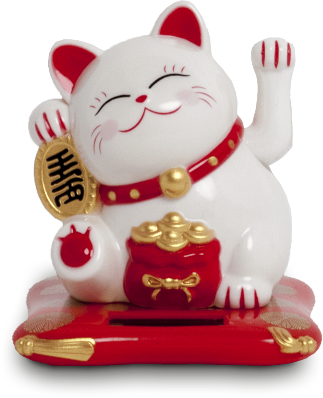 Lucky Cat Solar type, White, 9x10x10.5cm
