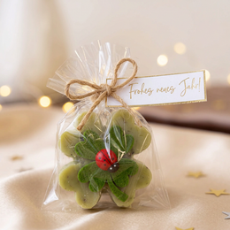 Silvester Glücksbringer Seife „Frohes neues Jahr“ – Kleeblatt | Gastgeschenk & Mitarbeitergeschenk 