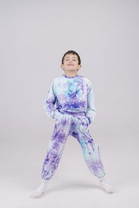 BLUE O CLOCK KATOEN TIE DYE UNISEX CREWNECK