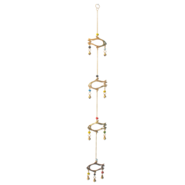 Cloches suspendues avec 4 Poissons en Métal