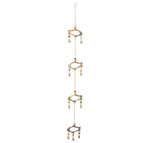Hanging bells with 4 Metal Fish