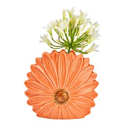 Vase blomsterform lavet af keramik, abrikos (B/H/D) 17x16x7cm