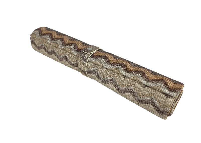 Tunk Runner Zigzag Wzór Brown 150 cm długą skórę syntetyczną