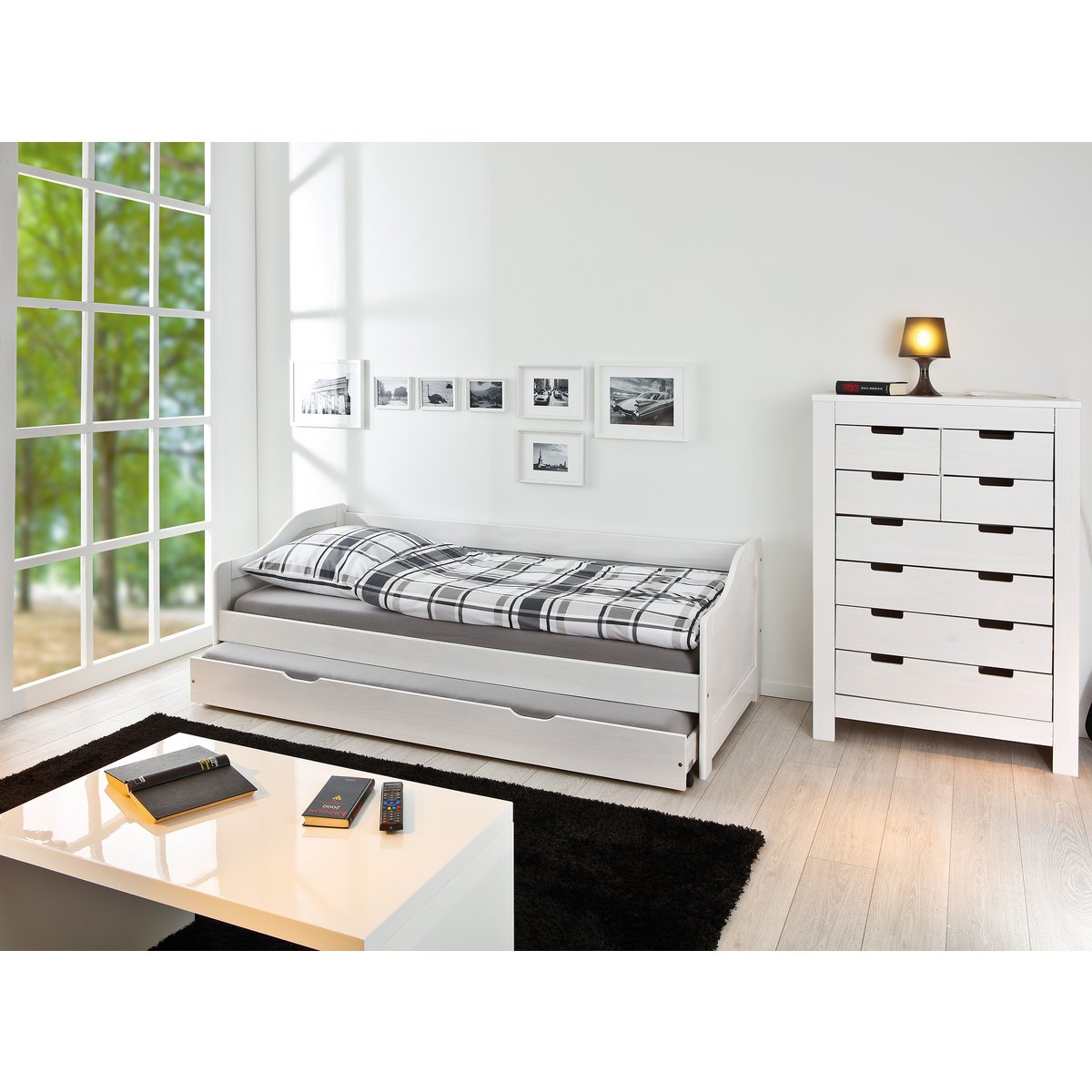 Seng til madrasser 90x200 cm med 1 skuffe