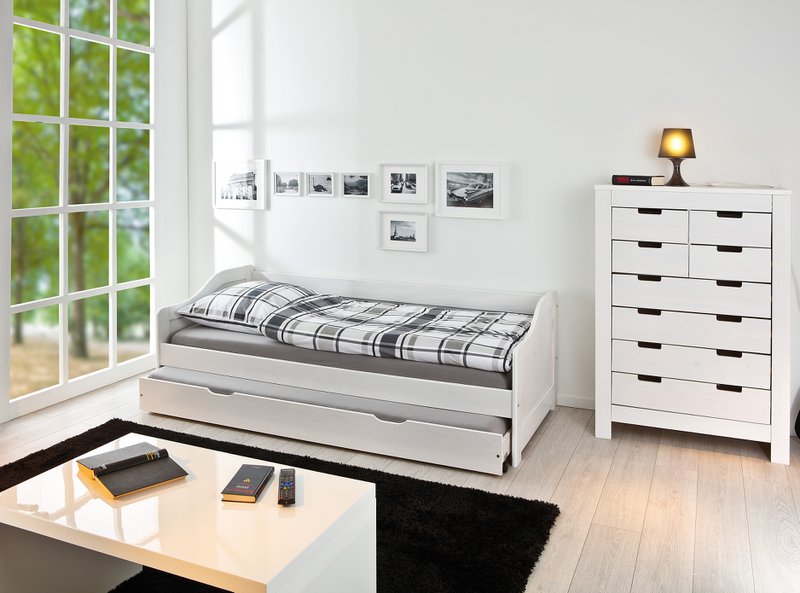 Bed for mattresses 90x200 cm with 1 drawer