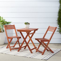 Malibu Outdoor Patio 3-Piece Wood Bistro Set