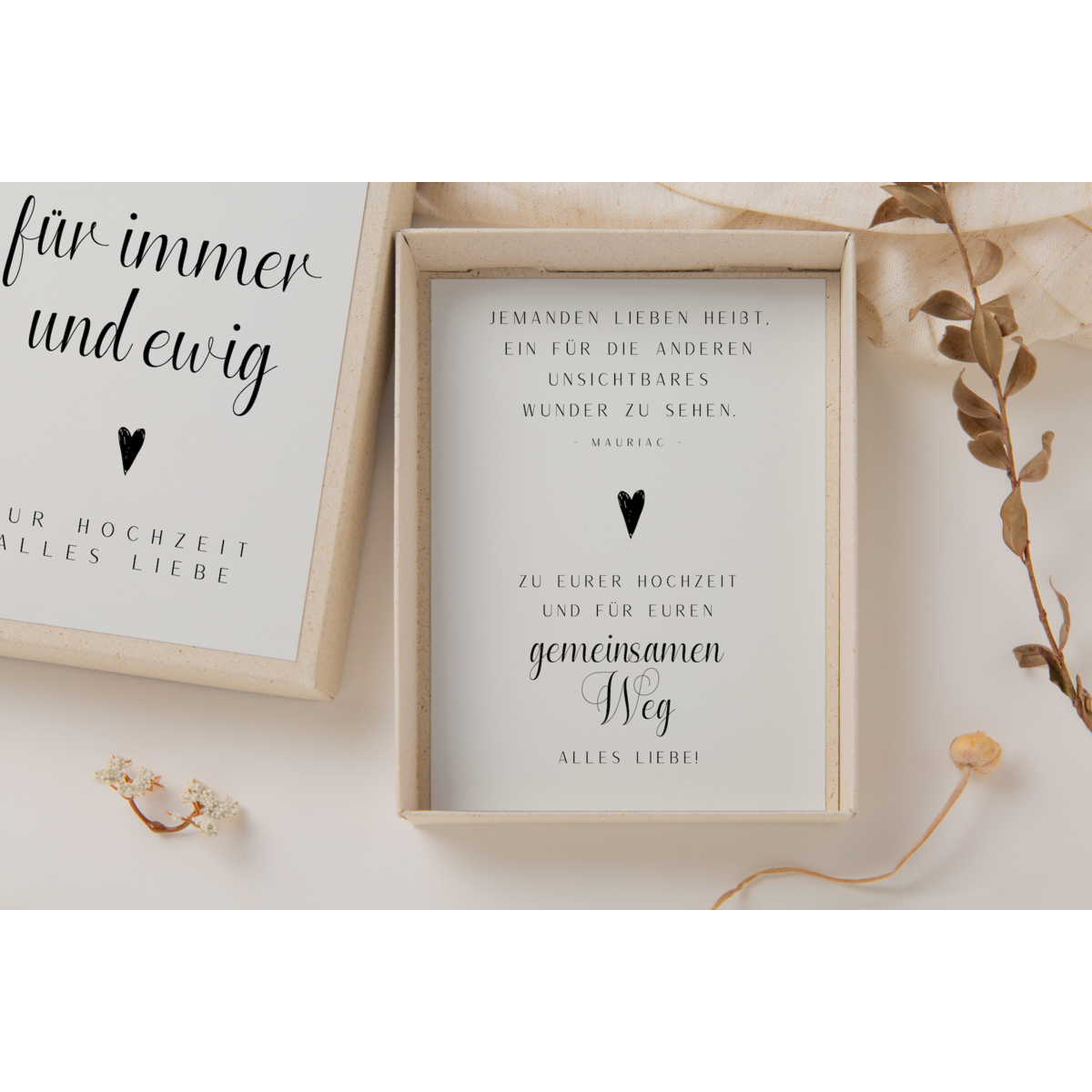 Gift box wedding black/white - money gift "forever"