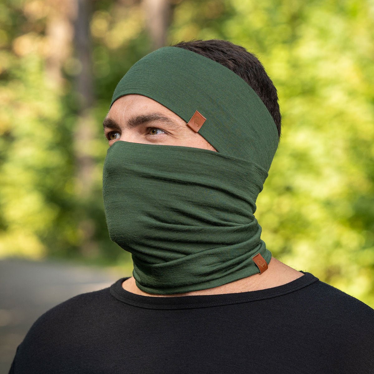 Stirnband und Gamasche für Herren Dunkelgrün