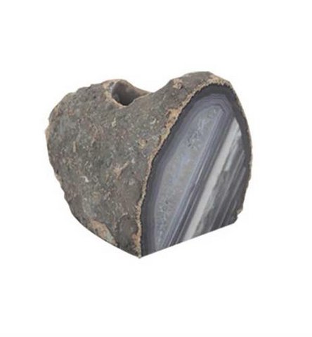 Agate Tea Light Holder Hand-Made One Side Polished