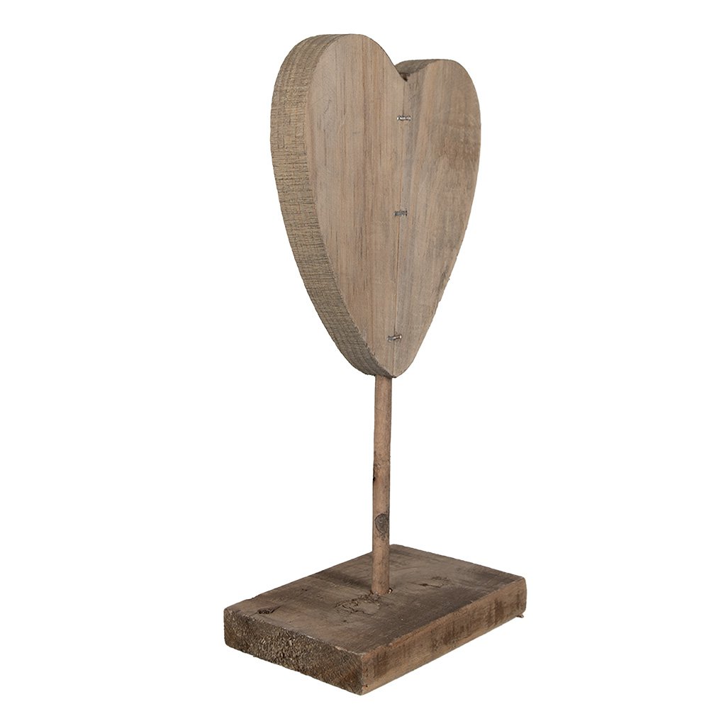 Decoration Image Heart 15x8x27 cm Brown Wood