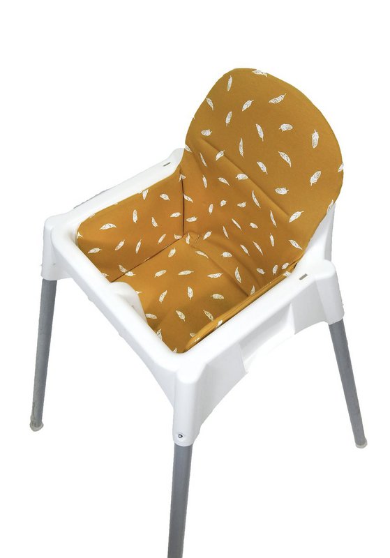 Cuscino con inserto Ikea Antilop - Giallo ocra con piume bianche