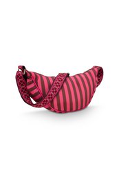 Freya Half Moon Cross Body Bag Stripe Pink 34x10x16cm
