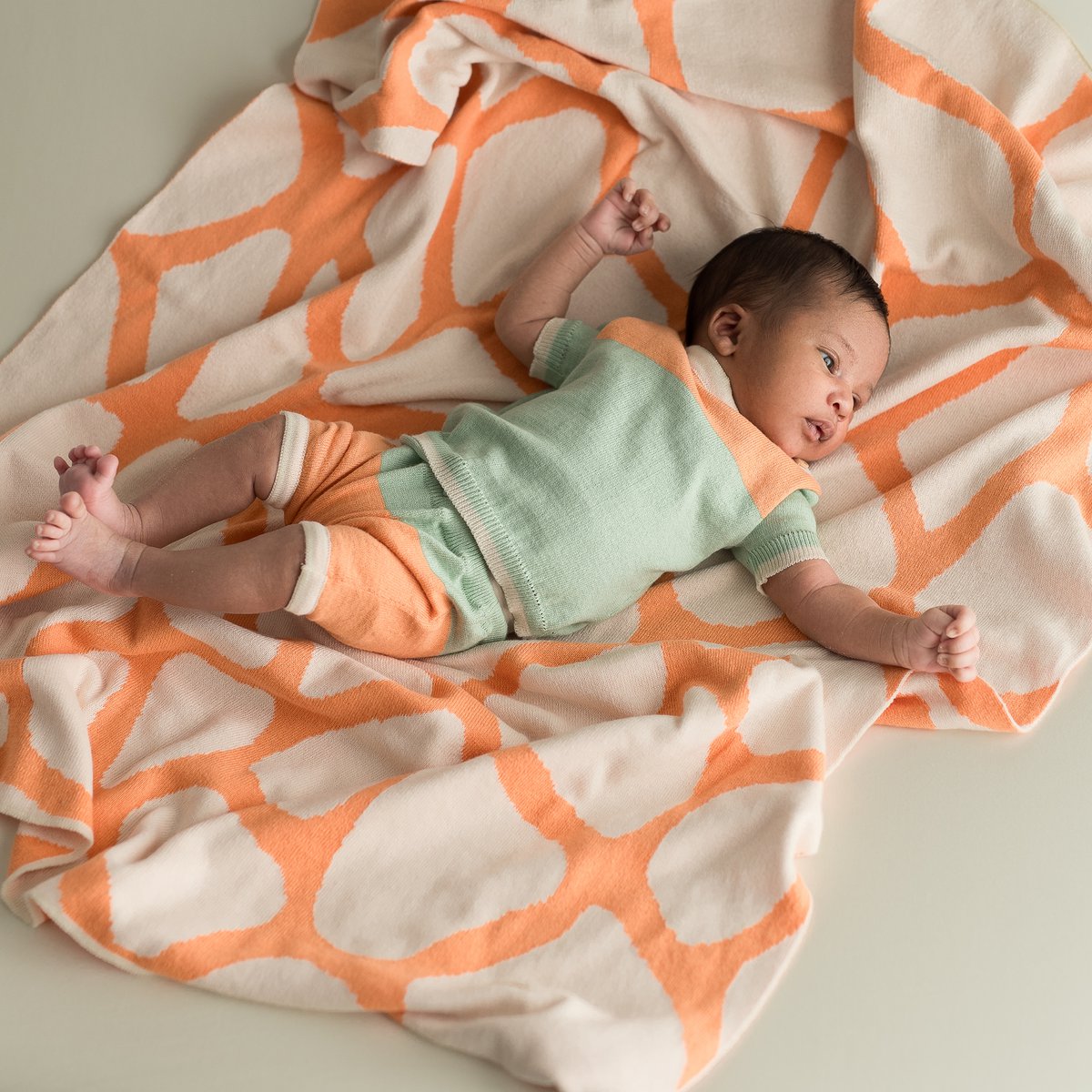 Babydecke Mosaikorange
