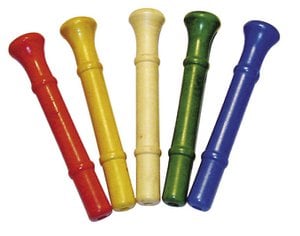 Houten trompet (set van 5) - gemaakt in Frankrijk - muziekinstrument voor kinderen - speelgoed van gisteren - houten speelgoed - mijn kleine geschenk