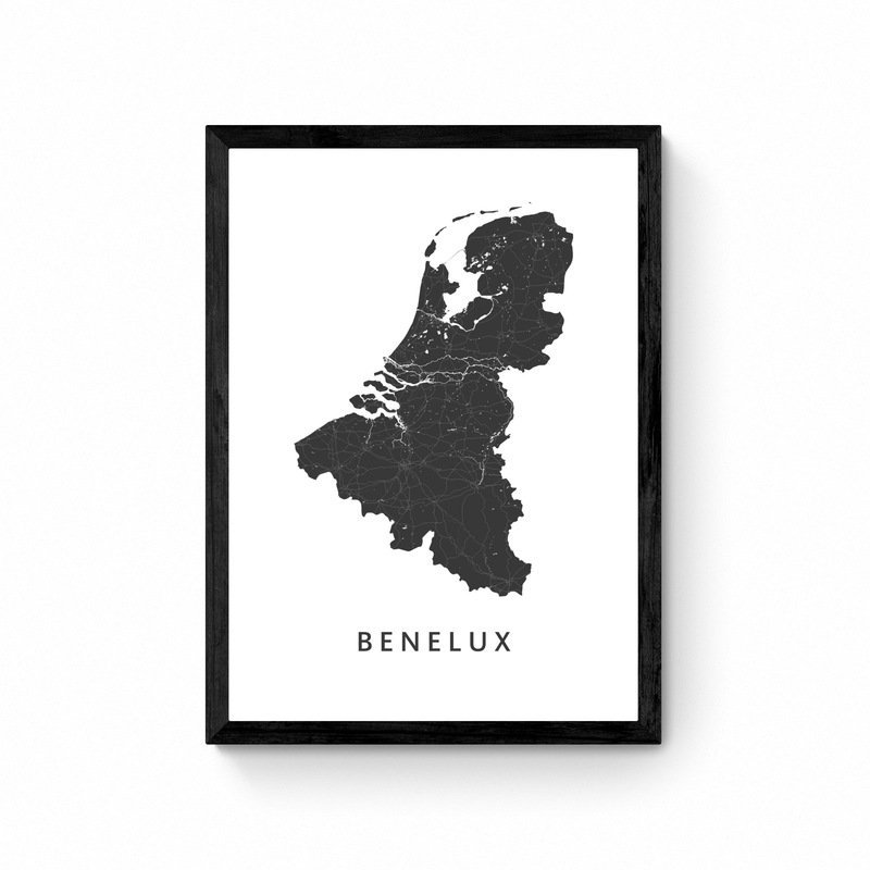 Benelux - mappa - Poster della mappa