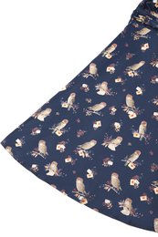 EU STOCK Kleid mit Blütenblattärmeln von Donna in Marineblau und Eulenmuster