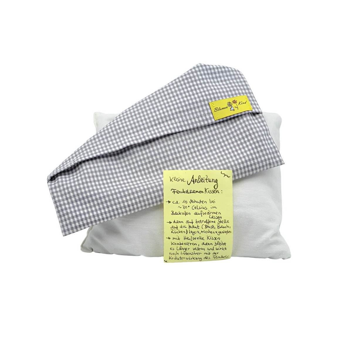 Cuscino Semi Di Finocchio Grigio A Quadri