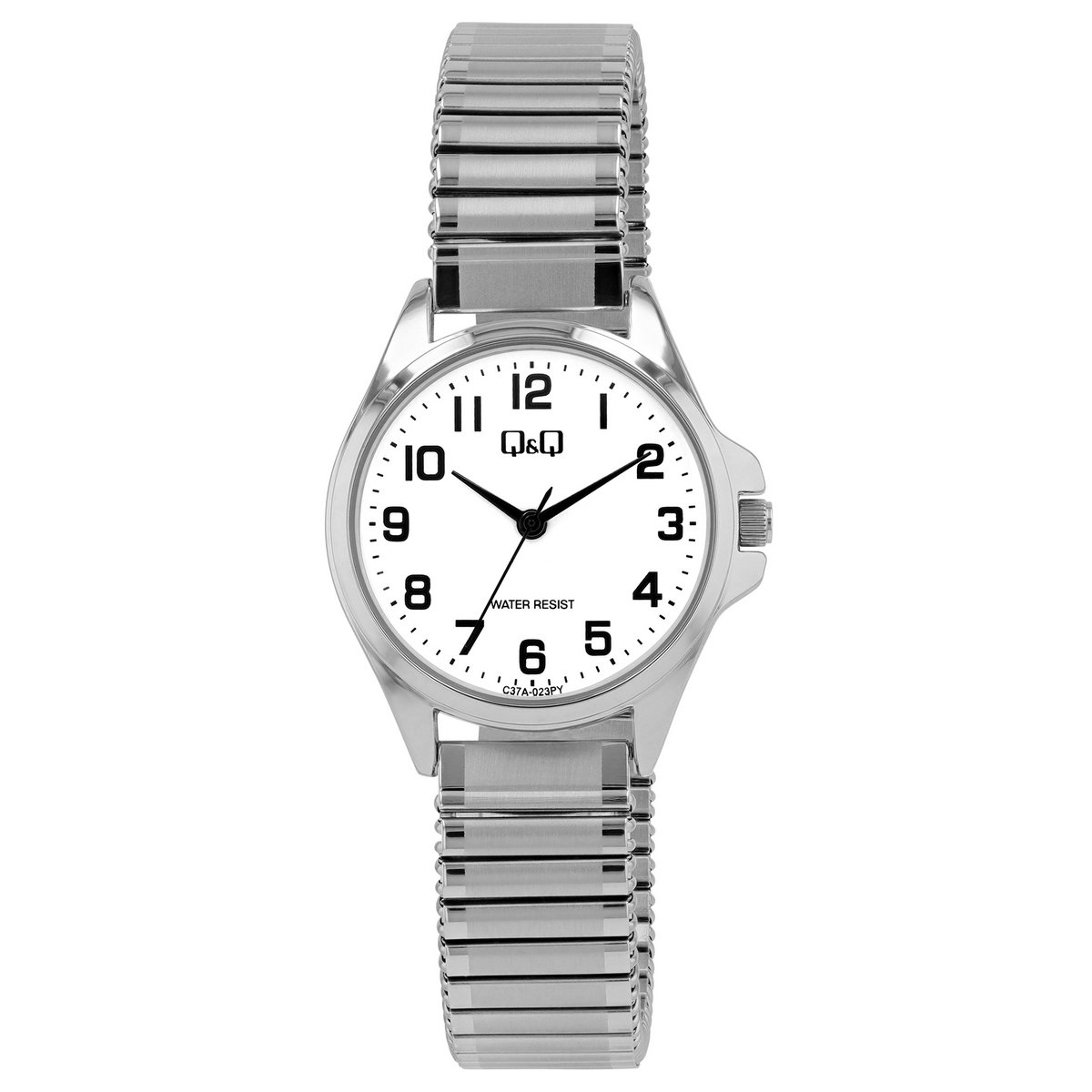 Q&Q women's watch, stainless steel drawstring Ø 30 mm, silver/white