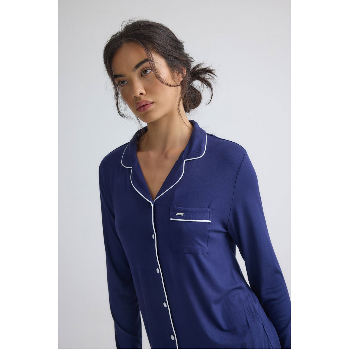 Bamboo Long Pyjama Set in Midnight