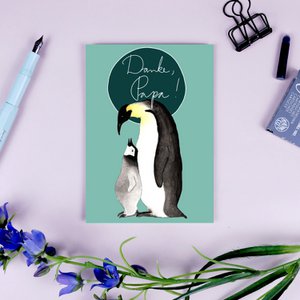 Vatertagskarte Papa Pinguin