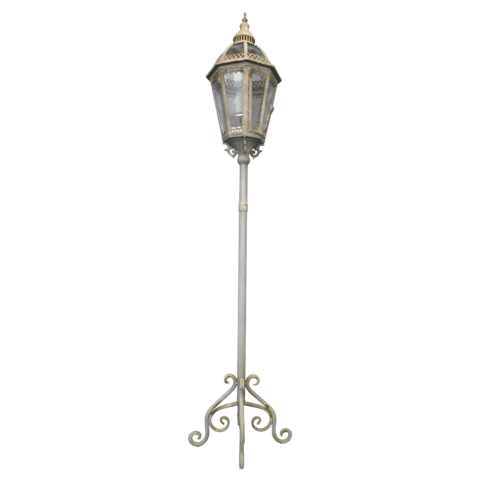 Lantern floor lamp h 164x26 cm shabby chic style