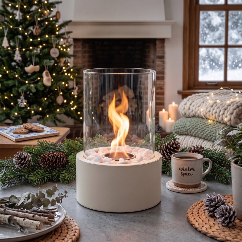Table Fireplace - Round - Sand - 18x18x26,5cm