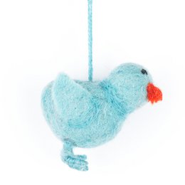 Decoración de pollito de Pascua colgante de fieltro hecho a mano (juego de 6)