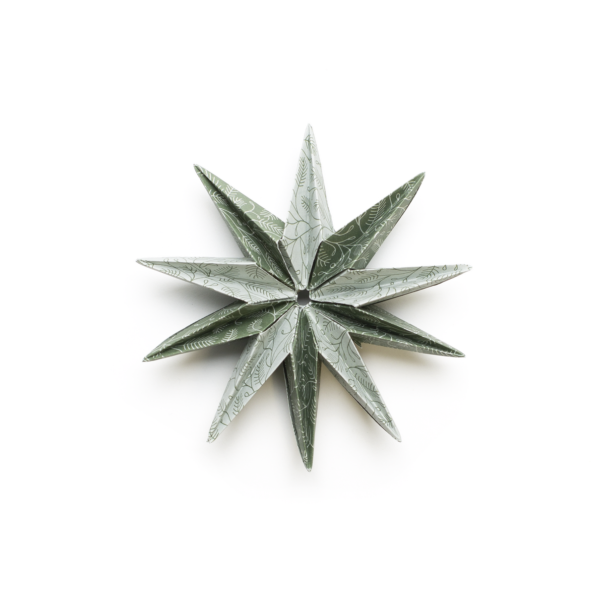 Juleorigamipapir - grangrene grøn og mint - 25 ark dobbeltsidet genbrugspapir