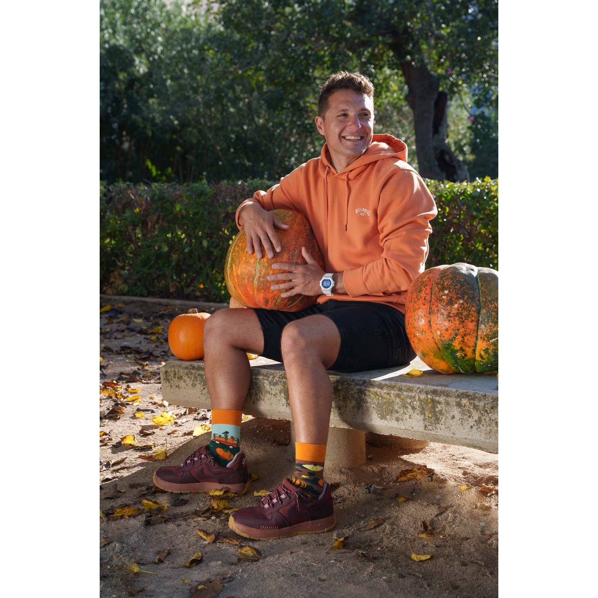 Pumpkins socks | Autumn socks with scarecrow - casual mismatched socks