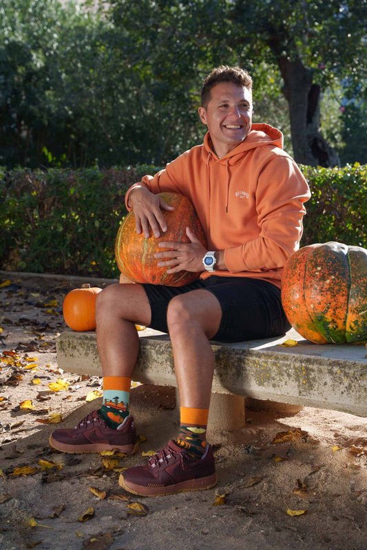 Calabazas calcetines | Calcetines de otoño con espantapájaros - calcetines casuales que no coinciden