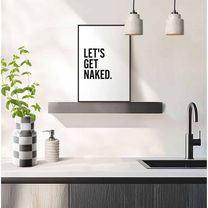 Schilderij Slim Frame Let's get Naked 30x20