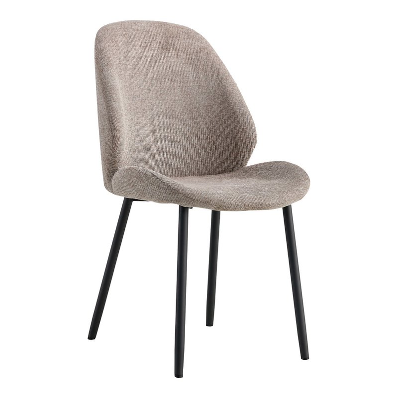 Monte Carlo Dining Chair - Stone, Black Legs - Set of 2