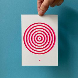Riso Postkarte Blur Pink/Red, Risographie, DIN A6