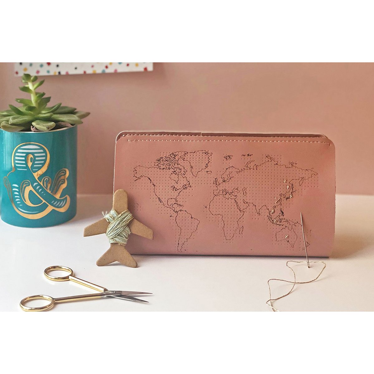 Stitch Travel Wallet - Roze